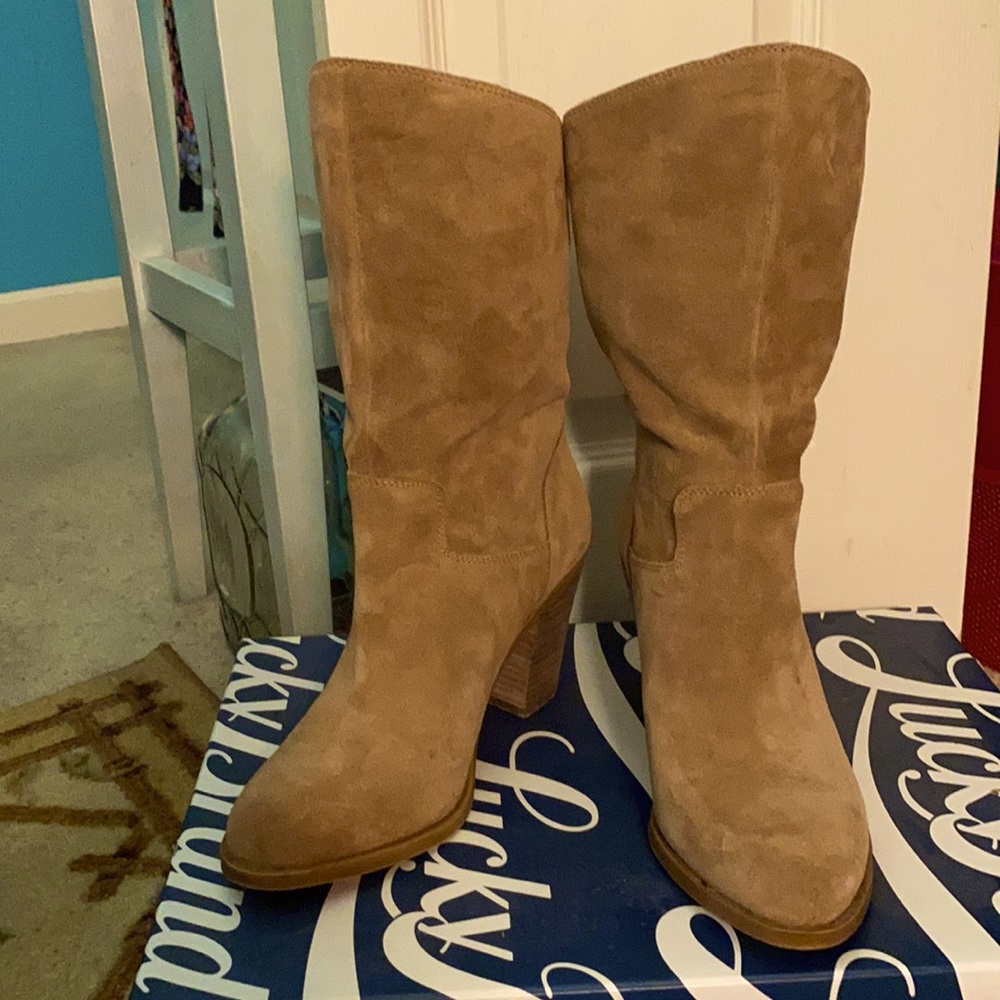 🤎Leather Lucky Brand Tan Boots Women’s 9.5🤎 - Picture 2 of 8